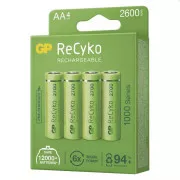 GP AA ReCyko 2 600 mAh, wiederaufladbar, (HR6), 4 Stück PP