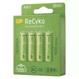 GP AA ReCyko 2 600 mAh, wiederaufladbar, (HR6), 4 Stück PP