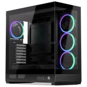 Endorfy Fishtank 6000 Corona, Gehäuse, E-ATX, 4× ARGB-120-mm-Lüfter, 2× USB 3.0, 1× USB-C, Panorama, verglaste Seiten- und Frontscheibe, schmal