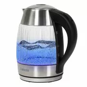 Salente StripeGlass, elektrischer Wasserkocher 1,8 l, Edelstahl/Glas, blaue Hintergrundbeleuchtung