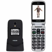 EVOLVEO EasyPhone FS, 2,8-Zoll-Klapphandy für Senioren mit Ladestation (Farbe: Schwarz)