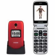 EVOLVEO EasyPhone FS, 2,8"-Klapphandy für Senioren mit Ladestation (rot)