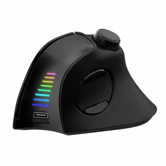 EVOLVEO TwinVerti, kabellose vertikale ergonomische Maus, hintergrundbeleuchtet, leise, 2.4GHz Bluetooth, schwarz
