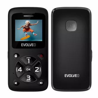EVOLVEO EasyPhone ID, Mobiltelefon für Senioren, das einfachste Telefon auf dem Markt, 1,77"/1x SIM/700mAh/schwarz