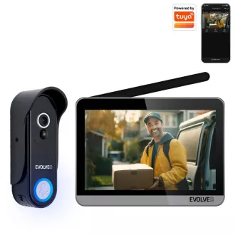 EVOLVEO DoorPhone W7, drahtloses Videotelefon-Set mit WiFi schwarz silberner Monitor