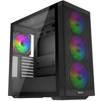EVOLVEO Scorpio, eATX/ATX-Gehäuse, 4 × 120-mm-ARGB-Lüfter, Seitenwand aus gehärtetem Glas Frontblende mit Gitter EVOLVEO Scorpio, eATX/ATX-Gehäuse, 4 × 120-mm-ARGB-Lüfter, Seitenwand aus gehärtetem Glas Frontblende mit Gitter