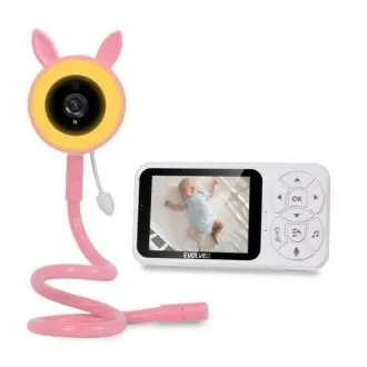 EVOLVEO Baby Monitor N35 – Babyphone mit Kamera, VOX, Thermometer, Nachtsicht, RGB-Licht, Rosa EVOLVEO Baby Monitor N35 – Babyphone mit Kamera, VOX, Thermometer, Nachtsicht, RGB-Licht, Rosa