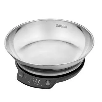 Salente Rimare, Küchenwaage, 5 kg, Edelstahlschale, schwarz/Edelstahl Salente Rimare, Küchenwaage, 5 kg, Edelstahlschale, schwarz/Edelstahl