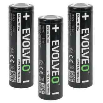 EVOLVEO LiPower 217 Max 5000 – Li-Ionen-Akku 21700 (3,7 V / 5000 mAh), 3 Stück EVOLVEO LiPower 217 Max 5000 – Li-Ionen-Akku 21700 (3,7 V / 5000 mAh), 3 Stück