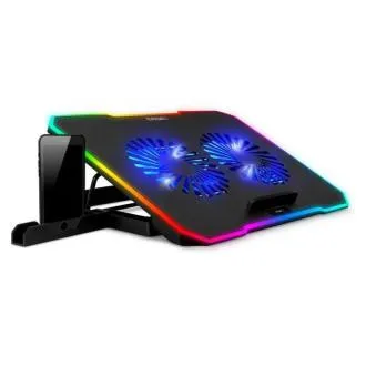 EVOLVEO CoolPro, Kühlunterlage für Notebooks, 2 Lüfter, RGB-Hintergrundbeleuchtung, schwarz EVOLVEO CoolPro, Kühlunterlage für Notebooks, 2 Lüfter, RGB-Hintergrundbeleuchtung, schwarz