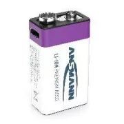 Ansmann Li-ion 9V Block, min 340mAh, mit Ladeelektronik, USB-C