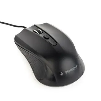 Gembird Maus MUS-4B-01L, USB, optisch, schwarz, Kabel 1,8 m