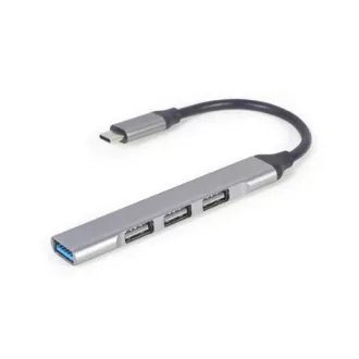 Gembird USB Typ-C Hub mit 4 Anschlüssen USB 3.1 (Gen 1), silber