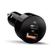 Genius PD-36AC-Car, Stromadapter, Auto, 36W, 1× USB-C, 1× USB, PD 3.0, QC 3.0, Schwarz