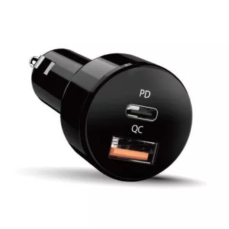 Genius PD-36AC-Car, Stromadapter, Auto, 36W, 1× USB-C, 1× USB, PD 3.0, QC 3.0, Schwarz