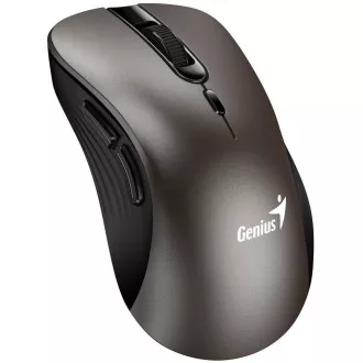 Genius Ergo 8100S Maus, kabellos, ergonomisch, optisch, 1600DPI, 6 Tasten, USB, titanfarben