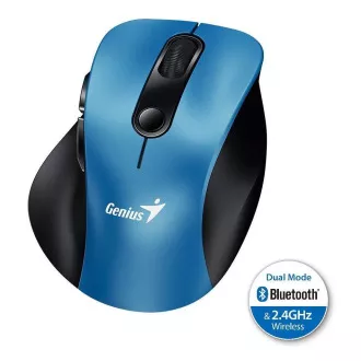 Genius Ergo 9000S, Maus, kabellos, optisch, 2400DPI, 6 Tasten, Bluetooth, 2.4GHz, USB, blau Genius Ergo 9000S, Maus, kabellos, optisch, 2400DPI, 6 Tasten, Bluetooth, 2.4GHz, USB, blau