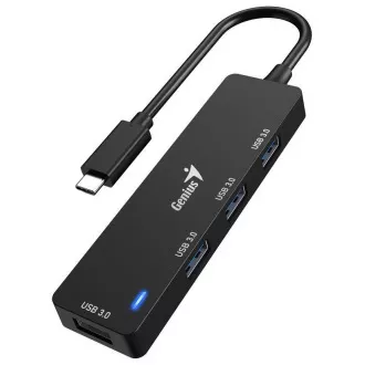 Genius UH-400 USB Hub, extern, USB-C auf 4× USB 3.0, 15cm, schwarz Genius UH-400 USB Hub, extern, USB-C auf 4× USB 3.0, 15cm, schwarz