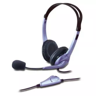 Genius HS-04S Headset, kabelgebunden, Headset, Mikrofon, 3,5mm Klinke, schwarz-silber