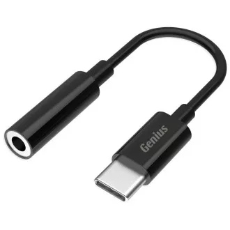 Genius ACC-C100, Reduzierer, USB-C Stecker, 3,5mm Klinkenbuchse, 10cm, schwarz