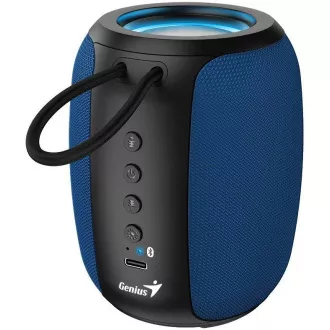 Genius SP-915BT Lautsprecher, kabellos, Bluetooth, 5 W, LED-Hintergrundbeleuchtung, USB-C, bis zu 6 Stunden Akkulaufzeit, Mikrofon, Copilot-Unterstützung, blau-schwarz Genius SP-915BT Lautsprecher, kabellos, Bluetooth, 5 W, LED-Hintergrundbeleuchtung, USB-C, bis zu 6 Stunden Akkulaufzeit, Mikrofon, Copilot-Unterstützung, blau-schwarz