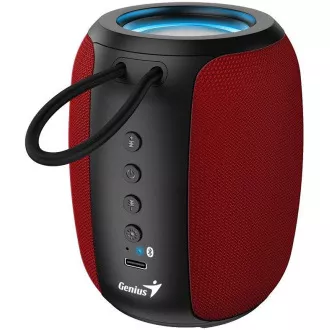 Genius SP-915BT Lautsprecher, kabellos, Bluetooth, 5W, LED Hintergrundbeleuchtung, USB-C, bis zu 6 Stunden Akkulaufzeit, Mikrofon, Copilot-Unterstützung, rot und schwarz Genius SP-915BT Lautsprecher, kabellos, Bluetooth, 5W, LED Hintergrundbeleuchtung, USB-C, bis zu 6 Stunden Akkulaufzeit, Mikrofon, Copilot-Unterstützung, rot und schwarz