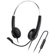 Genius HS-220U AI, Headset, Headset, kabelgebunden, mit Mikrofon, Lautstärkeregler, Copilot, 1× USB-C, schwarz und silber