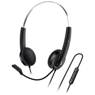 Genius HS-220U AI, Headset, Headset, kabelgebunden, mit Mikrofon, Lautstärkeregler, Copilot, 1× USB-C, schwarz und silber Genius HS-220U AI, Headset, Headset, kabelgebunden, mit Mikrofon, Lautstärkeregler, Copilot, 1× USB-C, schwarz und silber