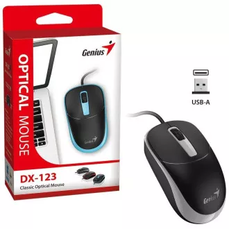 Genius DX-123 Maus, kabelgebunden, optisch, 1200DPI, 3 Tasten, USB, schwarz-grau Genius DX-123 Maus, kabelgebunden, optisch, 1200DPI, 3 Tasten, USB, schwarz-grau