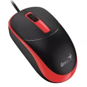 Genius DX-123 Maus, kabelgebunden, optisch, 1200DPI, 3 Tasten, USB, schwarz und rot
