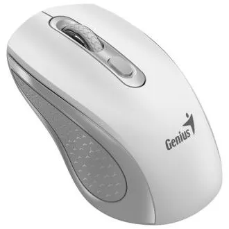 Genius NX-8025S Maus, kabellos, optisch, 1200 DPI, 4 Tasten, leise, Copilot, 2,4 GHz, weiß-grau