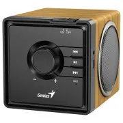 Genius SP-916BT Lautsprecher, kabellos, Bluetooth, 6 W, USB-C, bis zu 8 Stunden Akkulaufzeit, Mikrofon, Unterstützung für Microsoft Copilot, Farbe: helles Holz