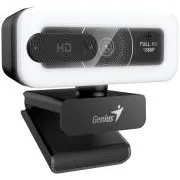Genius FaceCam Light Webcam, Full HD 1080p, LED-Beleuchtung, integriertes Mikrofon, Sichtschutz, USB/C, schwarz