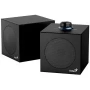 Genius SP-HF300U, Lautsprecher, 2.0, 4 W RMS, USB-A, USB-C, 2-Zoll-Treiber, aus Holz, Lautstärkeregler, schwarz