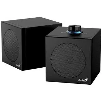 Genius SP-HF300U, Lautsprecher, 2.0, 4 W RMS, USB-A, USB-C, 2-Zoll-Treiber, aus Holz, Lautstärkeregler, schwarz