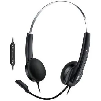 Genius HS-220U AI, Headset, kabelgebunden, mit Mikrofon, Lautstärkeregler, Copilot, USB, 2,4 m langes Kabel, schwarz Genius HS-220U AI, Headset, kabelgebunden, mit Mikrofon, Lautstärkeregler, Copilot, USB, 2,4 m langes Kabel, schwarz