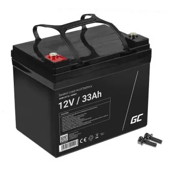Green Cell AGM VRLA 12V 33Ah wartungsfreie Batterie für Rasenmäher, Scooter, Boot, Rollstuhl