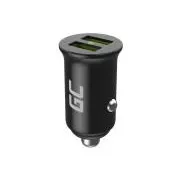 Green Cell Autoladegerät 36W GC PowerRide Nano36 mit Schnellladung 2x USB-A Ultra Charge