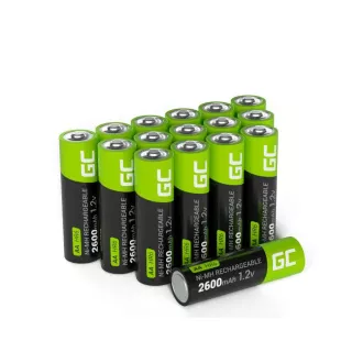 Grüne Zelle 16x Wiederaufladbare AA HR6 2600mAh Batterie Ni-MH Grüne Zelle 16x Wiederaufladbare AA HR6 2600mAh Batterie Ni-MH