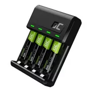 Green Cell GC VitalCharger Set und 4x wiederaufladbare AAA Batterien HR03 800mAh