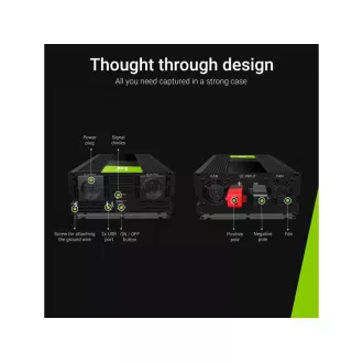 Green Cell Power Inverter 12V bis 230V 1500W/3000W Reine Sinuswelle