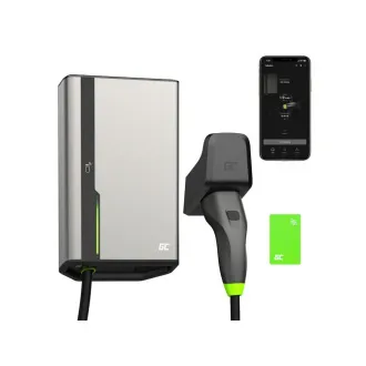 Green Cell HabuDen Wallbox 22kW 32A 5m NFC Kabel Typ 2 Smart EV Ladestation mit GC App Bluetooth WiFi Green Cell HabuDen Wallbox 22kW 32A 5m NFC Kabel Typ 2 Smart EV Ladestation mit GC App Bluetooth WiFi