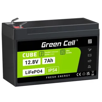 Green Cell CUBE LiFePO4 Batterie 7Ah 12,8V 89,6Wh Lithium-Eisen-Phosphat für UPS unterbrechungsfreie Stromversorgungen, Überwachung Green Cell CUBE LiFePO4 Batterie 7Ah 12,8V 89,6Wh Lithium-Eisen-Phosphat für UPS unterbrechungsfreie Stromversorgungen, Überwachung