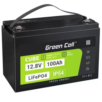 Green Cell CUBE LiFePO4 100Ah 12.8V 1280Wh Lithium-Eisen-Phosphat-Akku für Photovoltaik, Wohnwagen, Boote