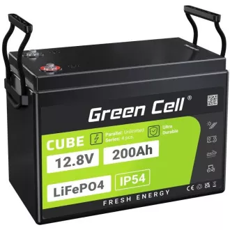 Green Cell CUBE LiFePO4 Batterie 200Ah 12,8V 2560Wh Solarbatterie für Wohnwagen, Solarmodule, netzunabhängige Systeme, Foodtruck Green Cell CUBE LiFePO4 Batterie 200Ah 12,8V 2560Wh Solarbatterie für Wohnwagen, Solarmodule, netzunabhängige Systeme, Foodtruck