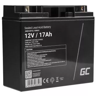 Green Cell AGM VRLA 12V 17Ah wartungsfreie Batterie für Rasenmäher, Scooter, Boot, Rollstuhl