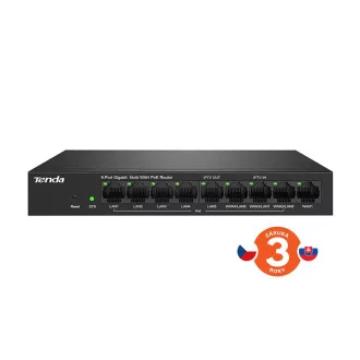 Tenda G0-8G-PoE - Gigabit PoE Router, 9x RJ45, MultiWAN, 8x PoE 802.3af/at, 10/100/1000Mbps