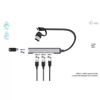I-Tec USB-A/USB-C Metall-HUB 1x USB-C 3.1   3x USB 2.0
