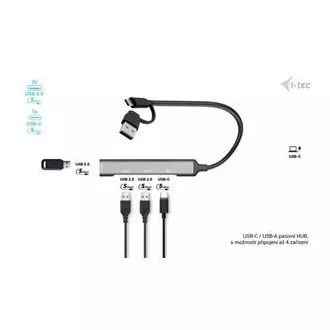 I-Tec USB-A/USB-C Metall-HUB 1x USB-C 3.1   3x USB 2.0