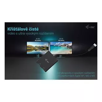 I-Tec USB-A/USB-C Dual 4K DP Video Adapter